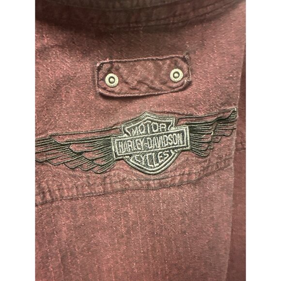 Harley-Davidson Mens XL Maroon Genuine MotorClothes Long Sleeve Shirt - Picture 7 of 10